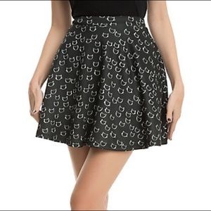 Cat print skater skirt